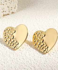 80021 - Zarcillos corazon con relieve