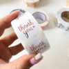 92001-21 Rollo sticker Thank You letras doradas en blanco