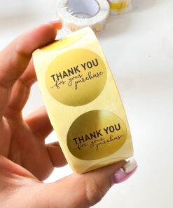 92001-19 Rollo sticker Thank You dorado for your purchase