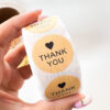 92001-17 Rollo sticker Thank You marron corazon negro