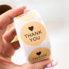 92001-17 Rollo sticker Thank You marron corazon negro