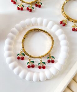 41094 - Pulsera acero con cerezas
