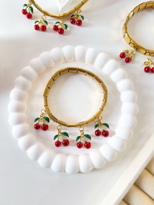 41094 - Pulsera acero con cerezas