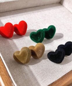 80054 - Zarcillos corazon afelpado