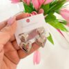 80056 - Zarcillos doble corazon plateado