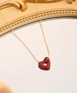 21016 - Collar armado corazon rojo