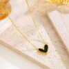 21019 - Set Zarcillos y collar corazon negro