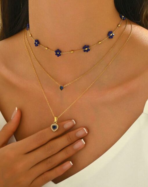 21044 - Set Collar triple azul
