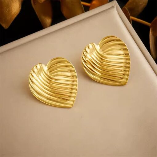 80082 - zarcillos corazon con lineas
