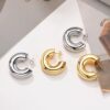 80089 - Zarcillos Dorado PlastiMetal tipo C