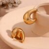 80091 - Zarcillos Dorado PlastiMetal gota hundida