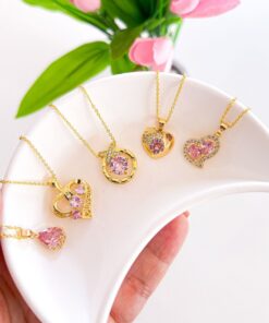 21101 - Collar armado cristal rosado