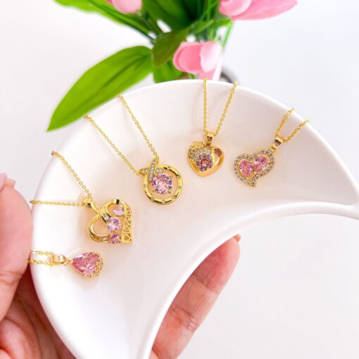 21101 - Collar armado cristal rosado