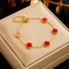41004-1 Pulsera Roja Verde Acero Van cleef