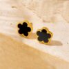 80019 - Zarcillos Negro Van cleef Acero