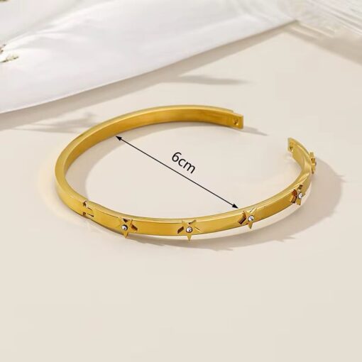 41101 - Pulsera acero con cristales en estrellas