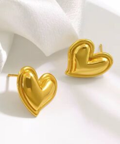 80117 - Zarcillos corazon dorado