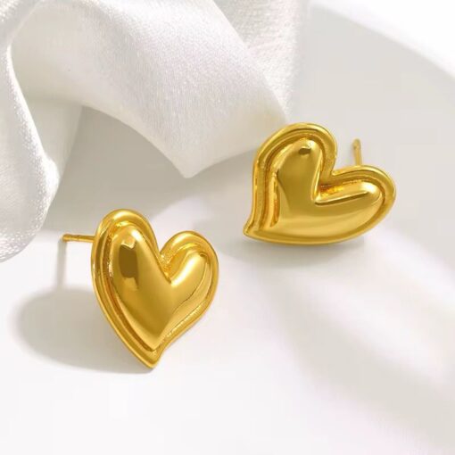 80117 - Zarcillos corazon dorado