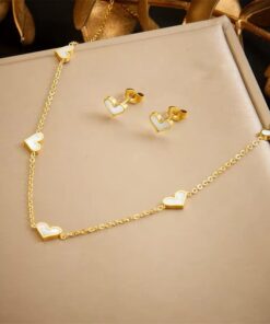 21095 - Set collar zarcillo blanco