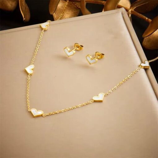 21095 - Set collar zarcillo blanco