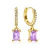 80137-1 Zarcillos morado candonga con cristal