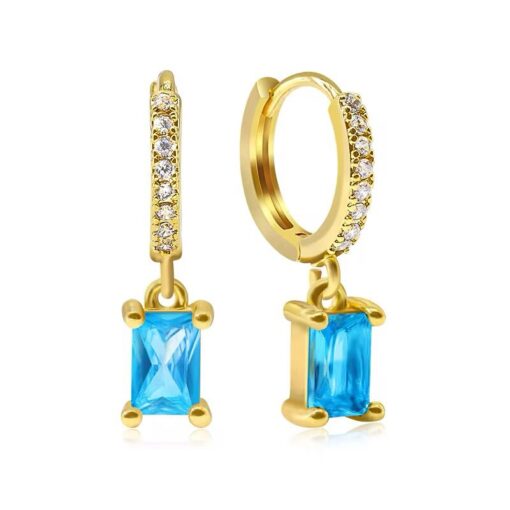 80137 - Zarcillos azul candonga con cristal