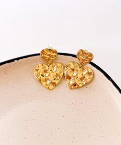 80141 - Zarcillos doble corazon