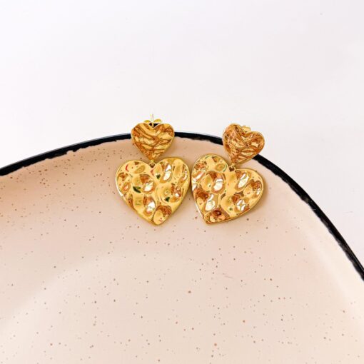 80141 - Zarcillos doble corazon