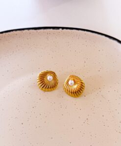 80149 - zarcillos acero con perla