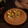 80177 - Zarcillos doble corazon acero