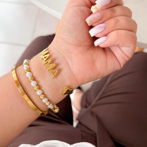 41105 - Pulsera acero MAMA dorada - Imagen 2