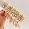 41103 - Pulsera Tela blanco MAMA