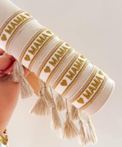 41103 - Pulsera Tela blanco MAMA