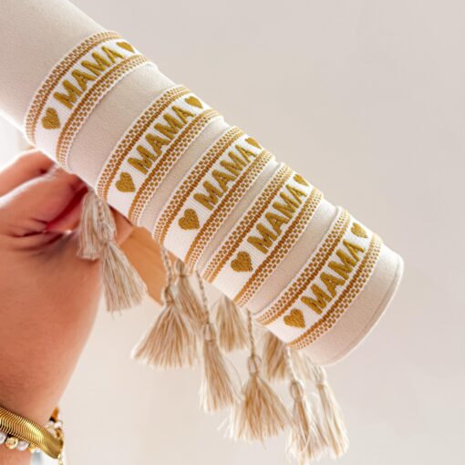 41103 - Pulsera Tela blanco MAMA