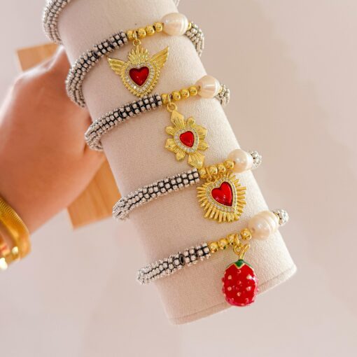 41108 - Pulsera armada corazon con perla - Imagen 2