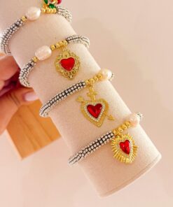41108 - Pulsera armada corazon con perla