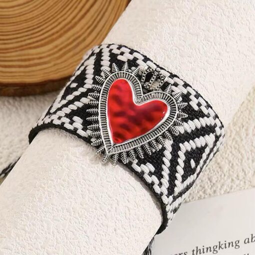 41113 - Pulsera tela grande con corazon