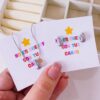 21091 - Set Plateado Zarcillos y collar tipo gota