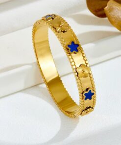 41045 - Pulsera Azul Acero con treboles