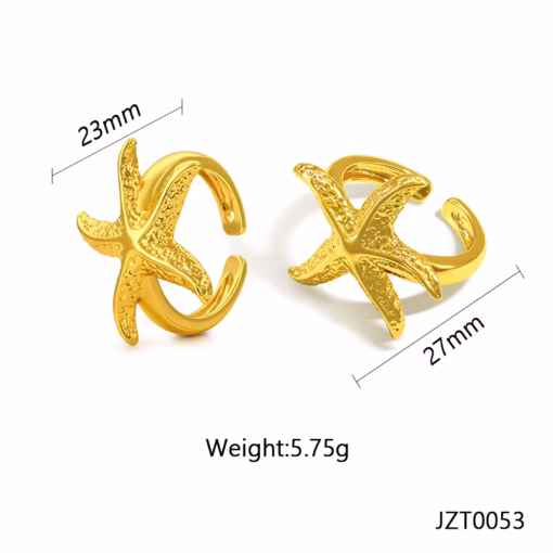 30002-4 Anillos Rodio estrella de mar
