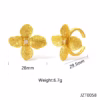 30002-8 Anillos Rodio flor 4 petalos