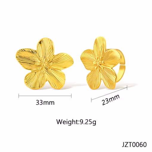 30002-10 Anillos Rodio flor 5 petalos