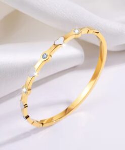 41053 - Pulsera Blanco Acero con corazones