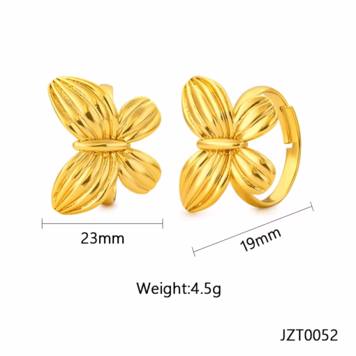 30002-3 Anillos Rodio mariposa con lineas