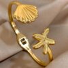 41114 - Pulsera acero marina concha