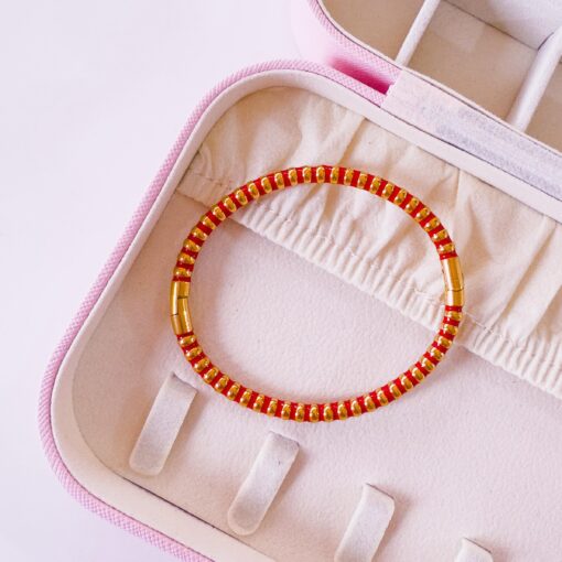 41115-1 Pulsera rojo acero esmaltada