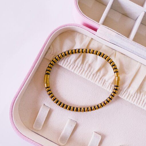 41115 - Pulsera negro acero esmaltada