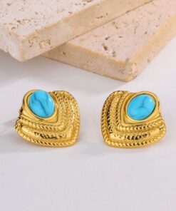 80090 - Zarcillos con perla azul