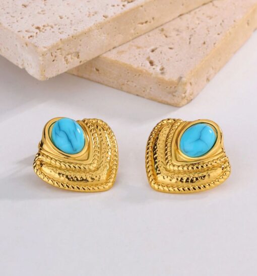 80090 - Zarcillos con perla azul