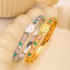 41067 - Pulsera Acero con corazones esmaltados